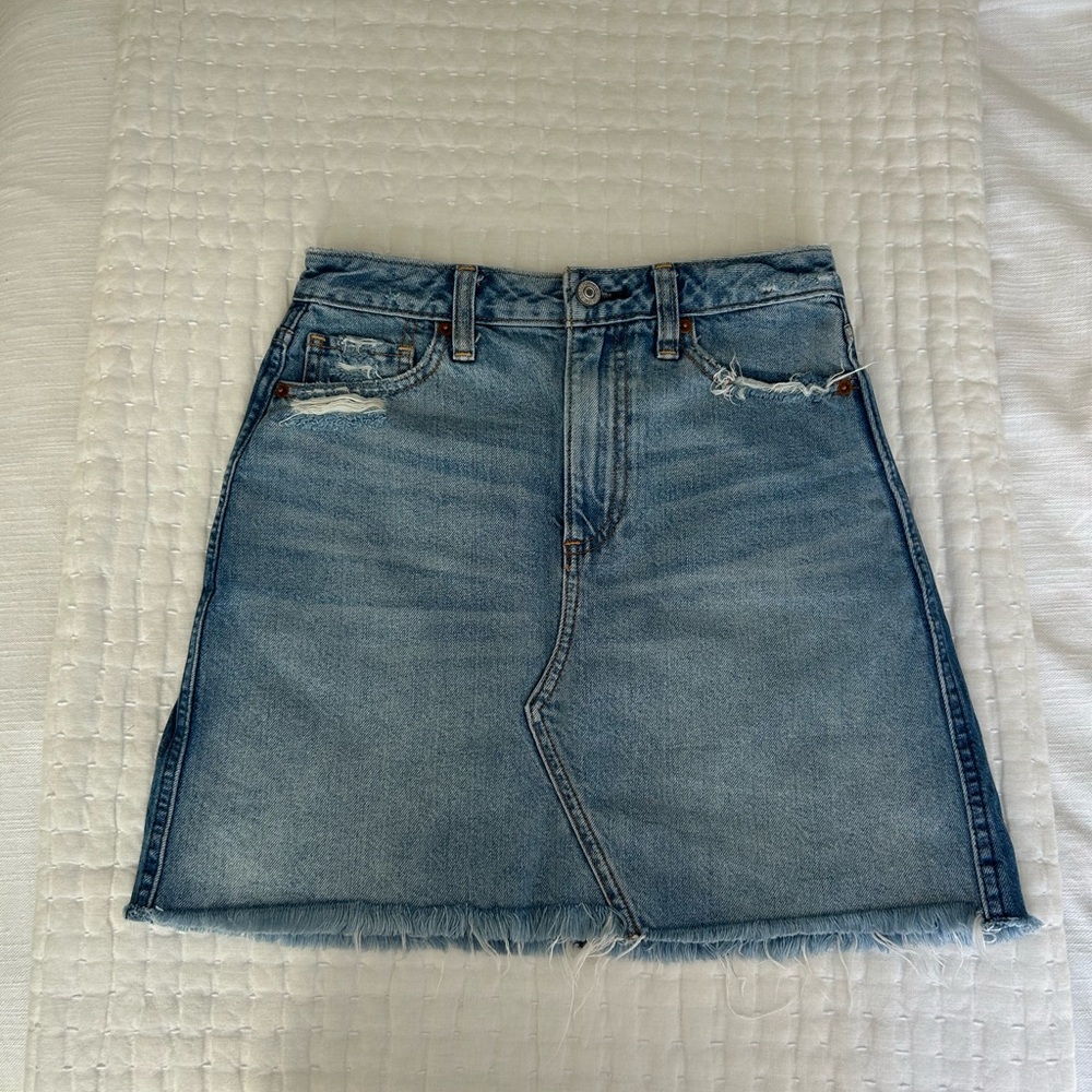 Abercrombie & Fitch Blue Asymmetrical A-Line Mini Skirt